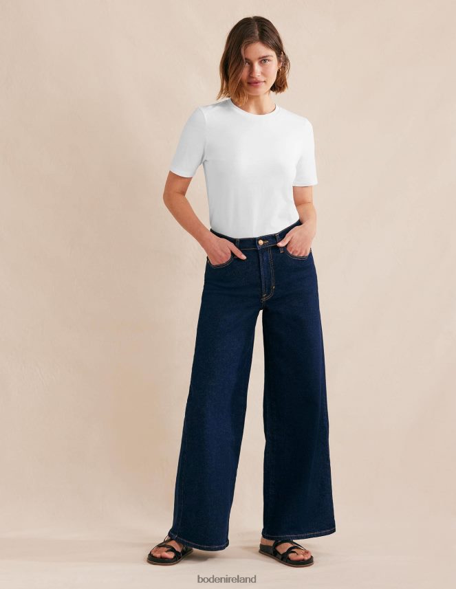 White Clothing Pure Cotton Crew Neck T-shirt Boden Women L466L61575