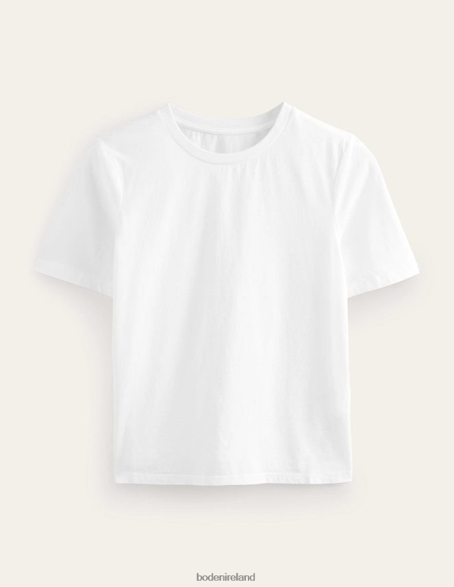 White Clothing Pure Cotton Crew Neck T-shirt Boden Women L466L61575