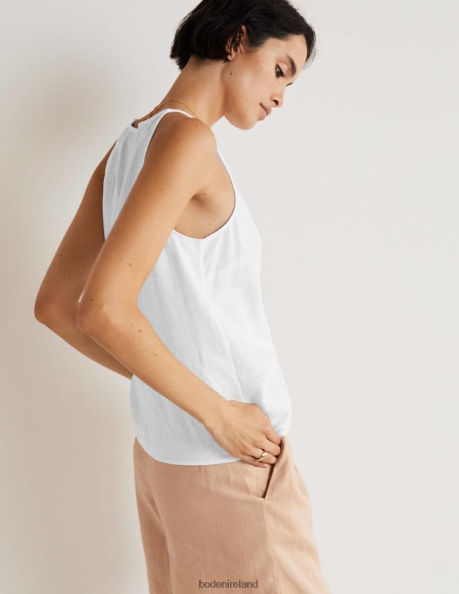 White Clothing Strappy Halterneck Linen Top Boden Women L466L62414