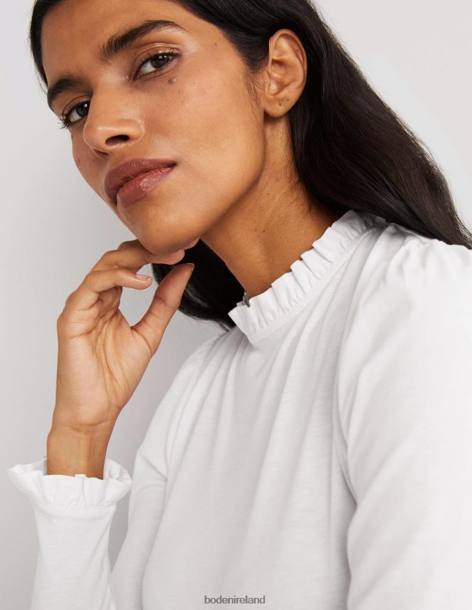 White Clothing Supersoft Frill Detail Top Boden Women L466L6138