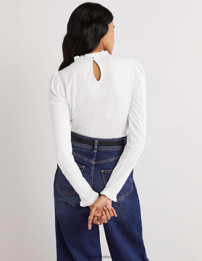 White Clothing Supersoft Frill Detail Top Boden Women L466L6138