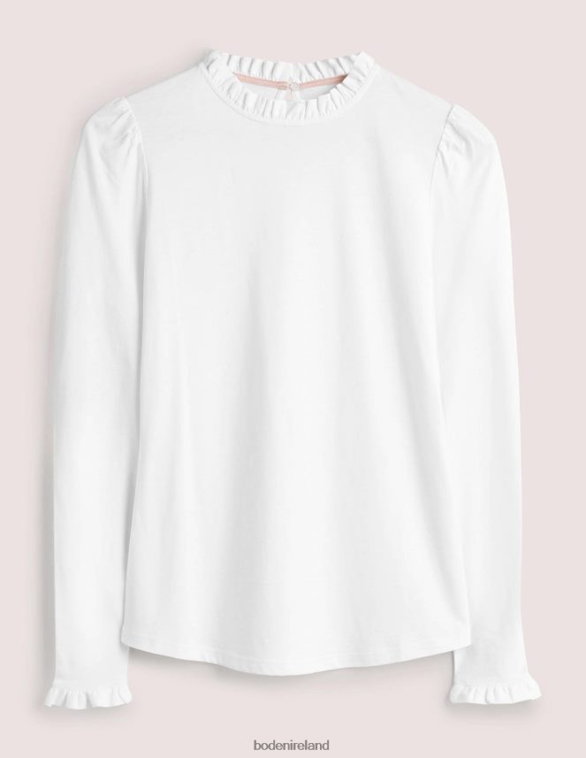White Clothing Supersoft Frill Detail Top Boden Women L466L6138