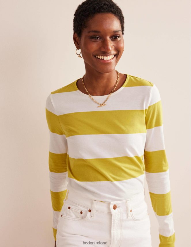Yellow Wide Stripe Clothing Bea Long Sleeve Breton Boden Women L466L6128
