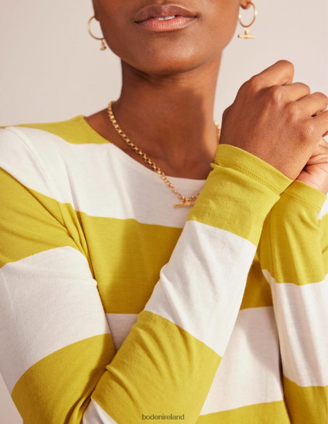 Yellow Wide Stripe Clothing Bea Long Sleeve Breton Boden Women L466L6128