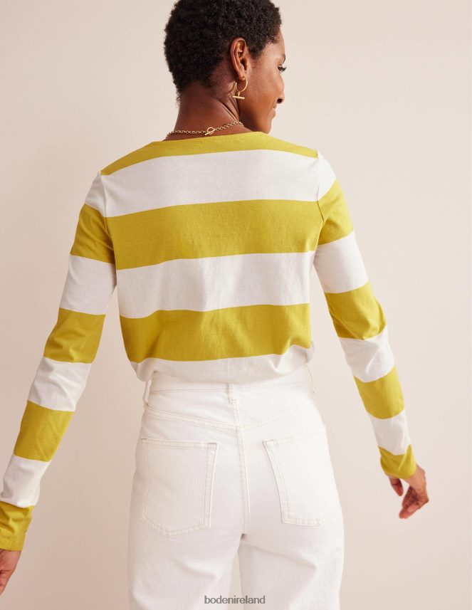 Yellow Wide Stripe Clothing Bea Long Sleeve Breton Boden Women L466L6128