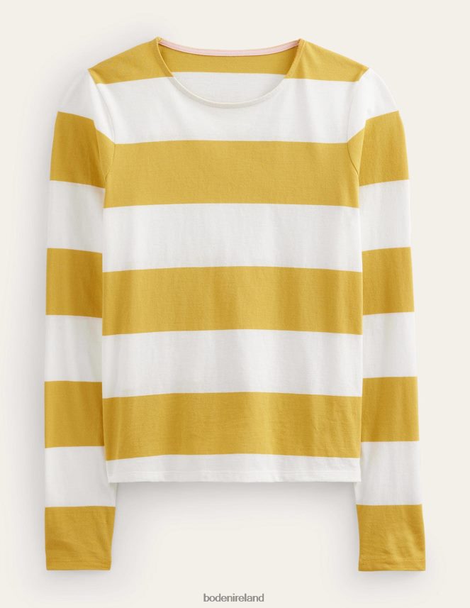 Yellow Wide Stripe Clothing Bea Long Sleeve Breton Boden Women L466L6128
