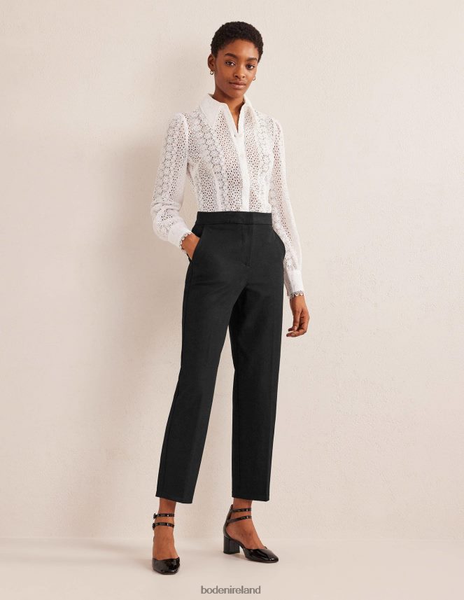 Black Clothing Bi-Stretch Tapered Trousers Boden Women L466L6603