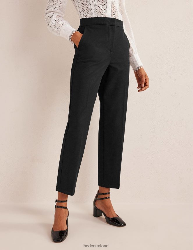 Black Clothing Bi-Stretch Tapered Trousers Boden Women L466L6603