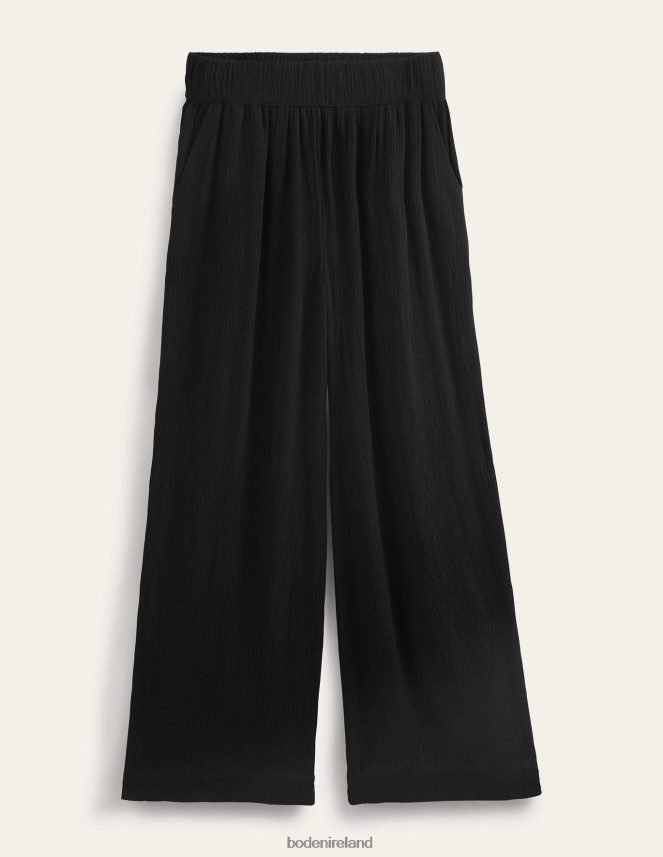 Black Clothing Crinkle Wide Leg Trousers Boden Women L466L61632