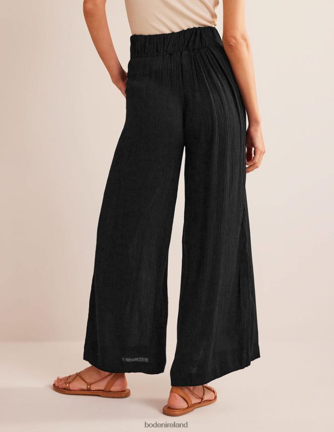 Black Clothing Crinkle Wide Leg Trousers Boden Women L466L61632