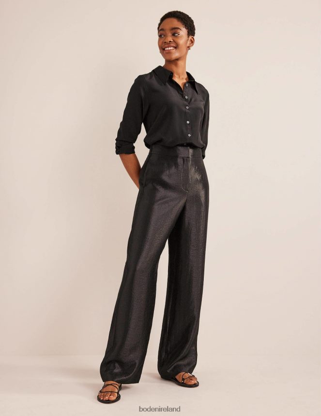 Black Clothing High Rise Palazzo Trousers Boden Women L466L6930