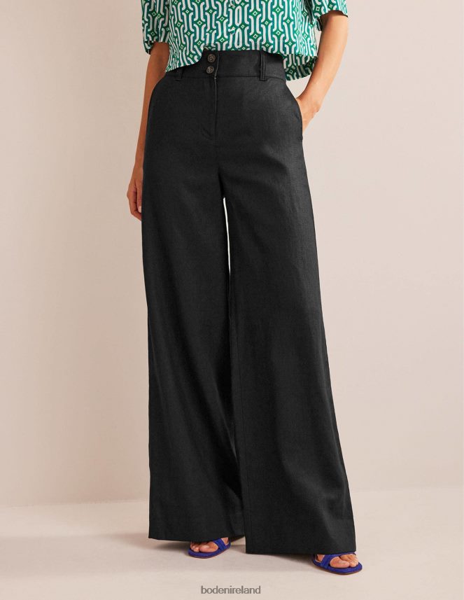 Black Clothing Highbury Linen Trousers Boden Women L466L6602