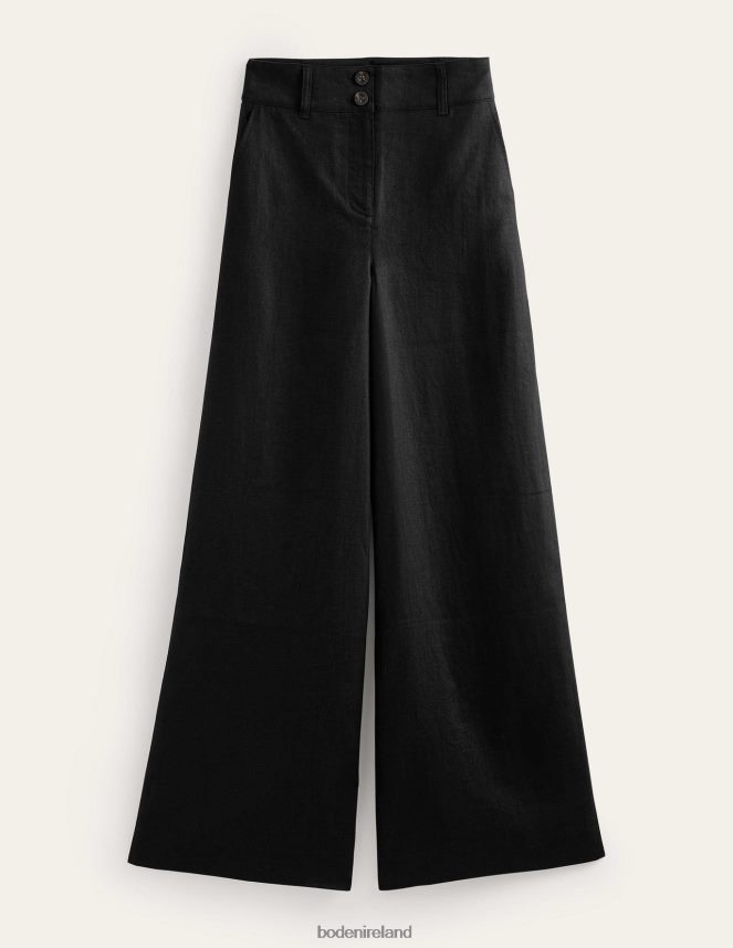 Black Clothing Highbury Linen Trousers Boden Women L466L6602