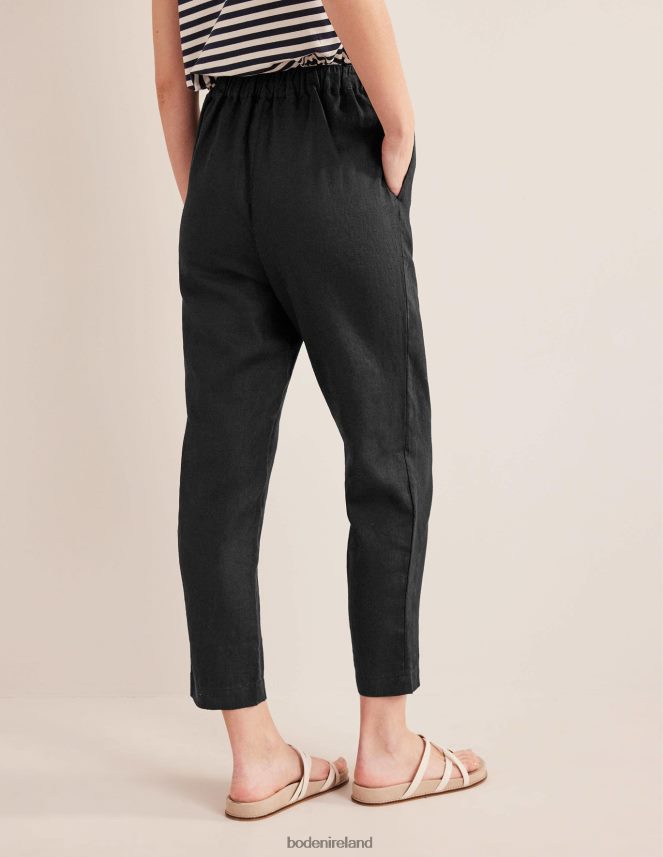 Black Clothing Relaxed Linen Pull On Trousers Boden Women L466L61167