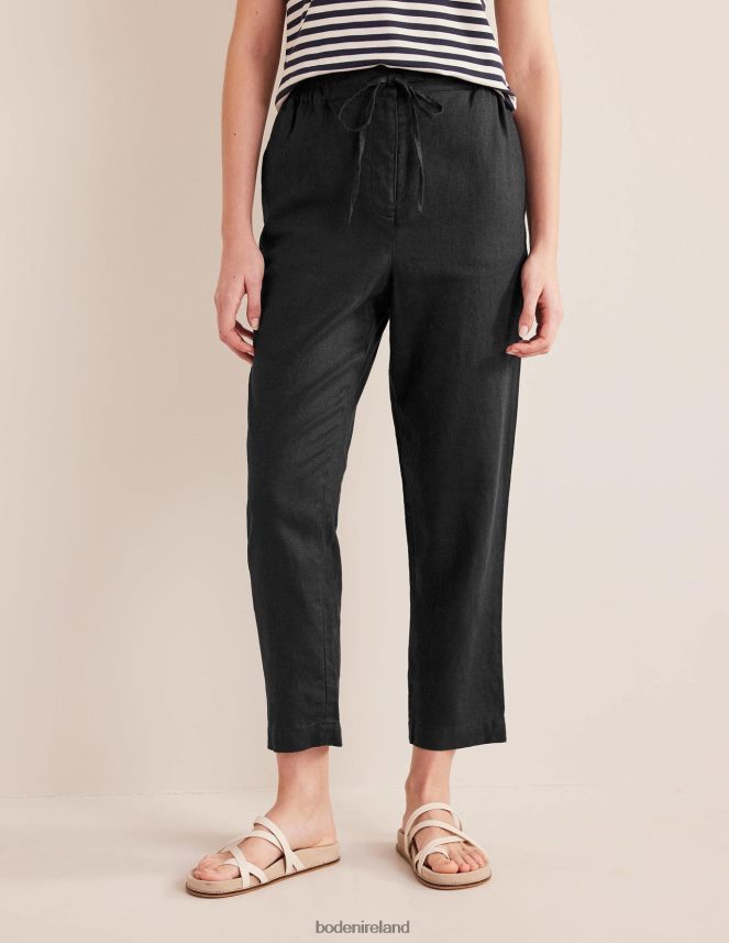 Black Clothing Relaxed Linen Pull On Trousers Boden Women L466L61167