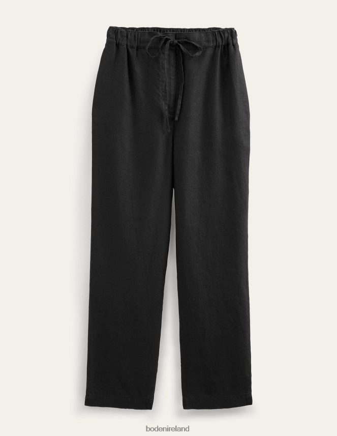 Black Clothing Relaxed Linen Pull On Trousers Boden Women L466L61167