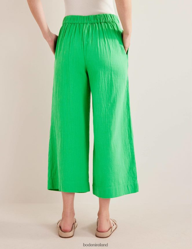 Bright Green Clothing Pull-on Cheesecloth Trousers Boden Women L466L62499