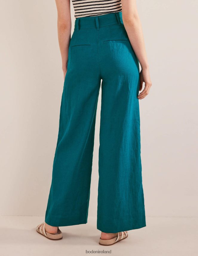 CRYSTAL TEAL Clothing Highbury Linen Trousers Boden Women L466L61207