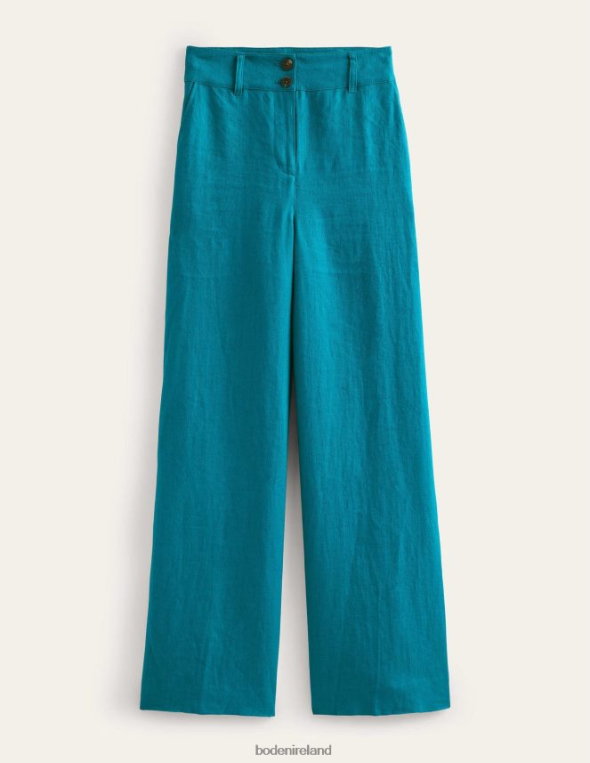 CRYSTAL TEAL Clothing Highbury Linen Trousers Boden Women L466L61207