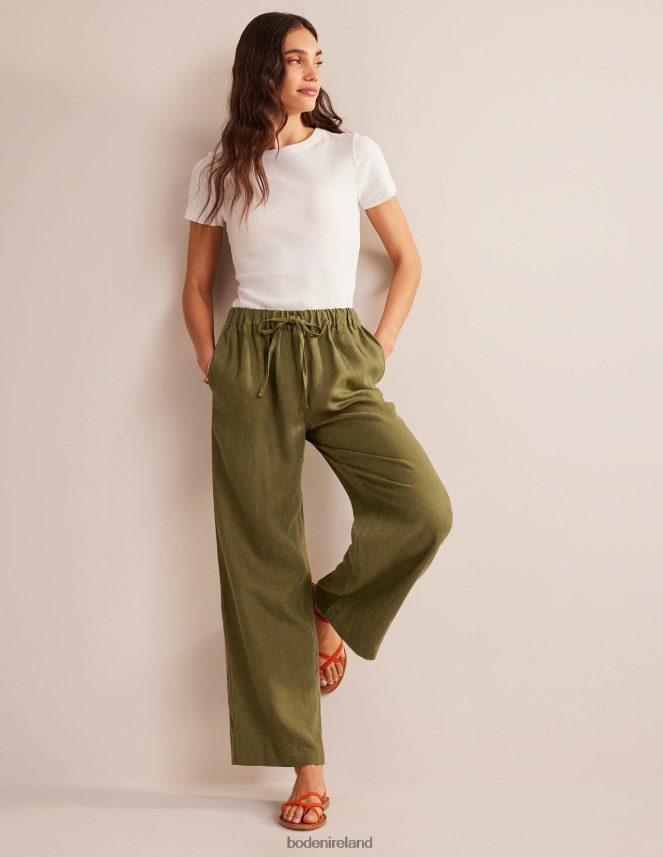 Capulet Olive Clothing Relaxed Pull-on Linen Trousers Boden Women L466L61107