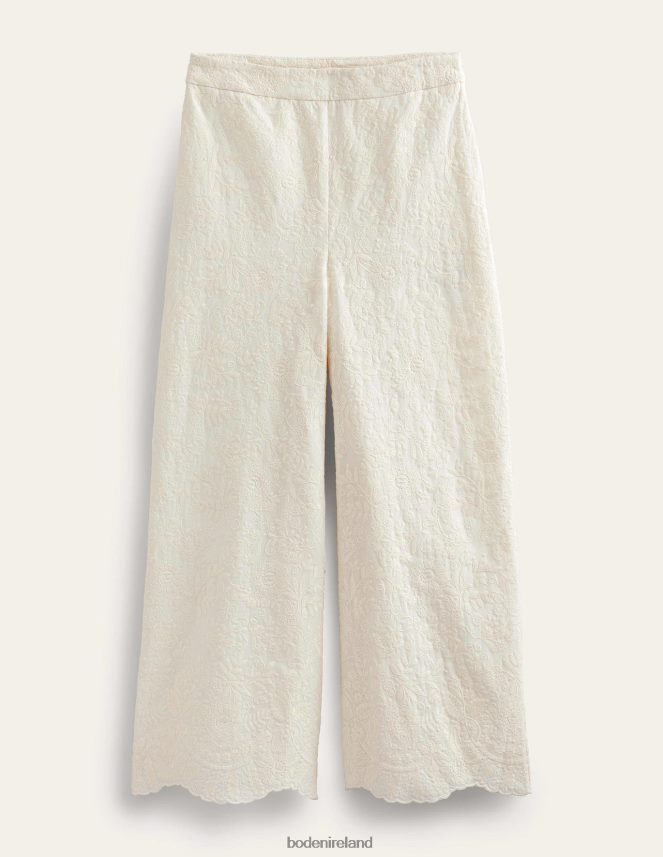 IVORY Clothing Embroidered Wide Leg Trousers Boden Women L466L6947