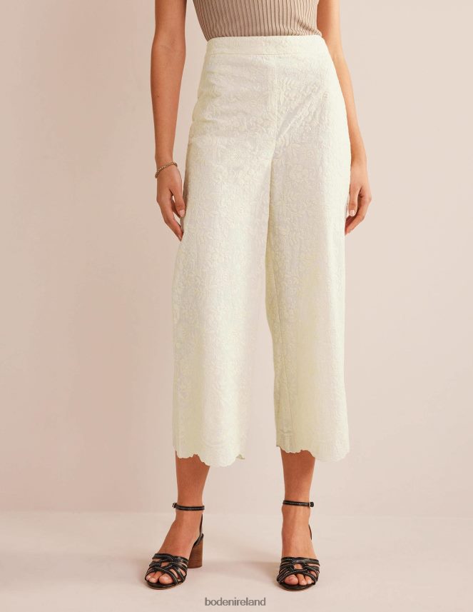 IVORY Clothing Embroidered Wide Leg Trousers Boden Women L466L6947