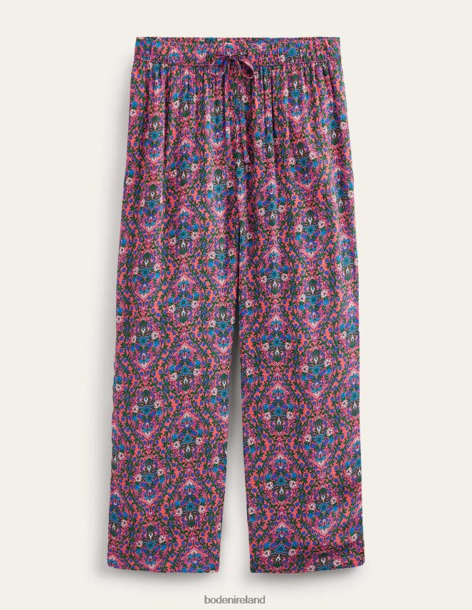 Multi & Vine Terrace Clothing Pull-on Crinkle Trousers Boden Women L466L61460
