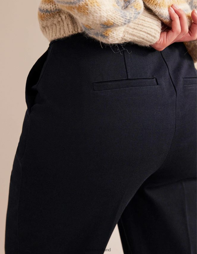 Navy Clothing Bi-Stretch Tapered Trousers Boden Women L466L6335