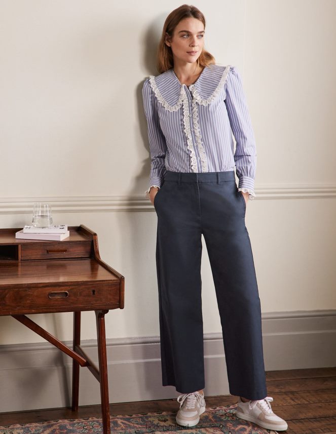 Navy Clothing High Waisted Richmond Trousers Boden Women L466L6955