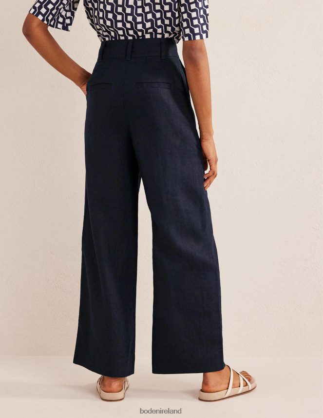 Navy Clothing Highbury Linen Trousers Boden Women L466L6965