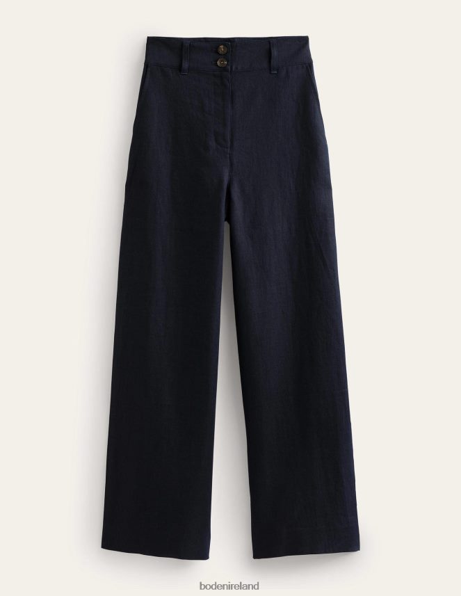 Navy Clothing Highbury Linen Trousers Boden Women L466L6965