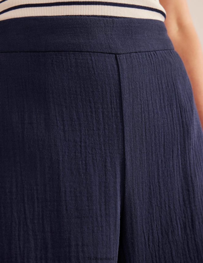 Navy Clothing Pull-on Cheesecloth Trousers Boden Women L466L62267