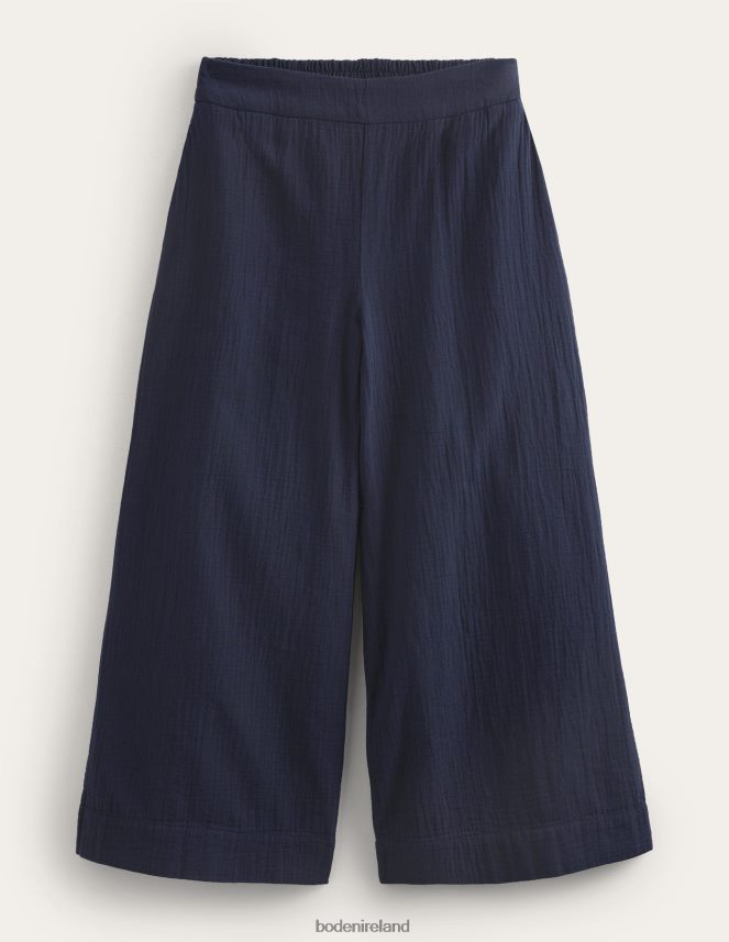Navy Clothing Pull-on Cheesecloth Trousers Boden Women L466L62267