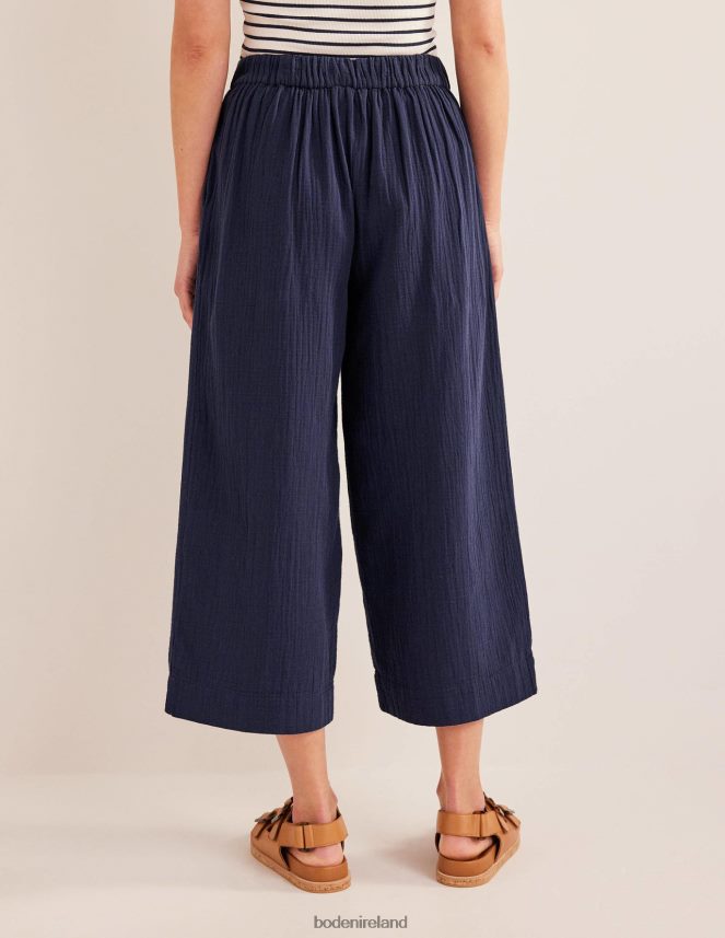 Navy Clothing Pull-on Cheesecloth Trousers Boden Women L466L62267