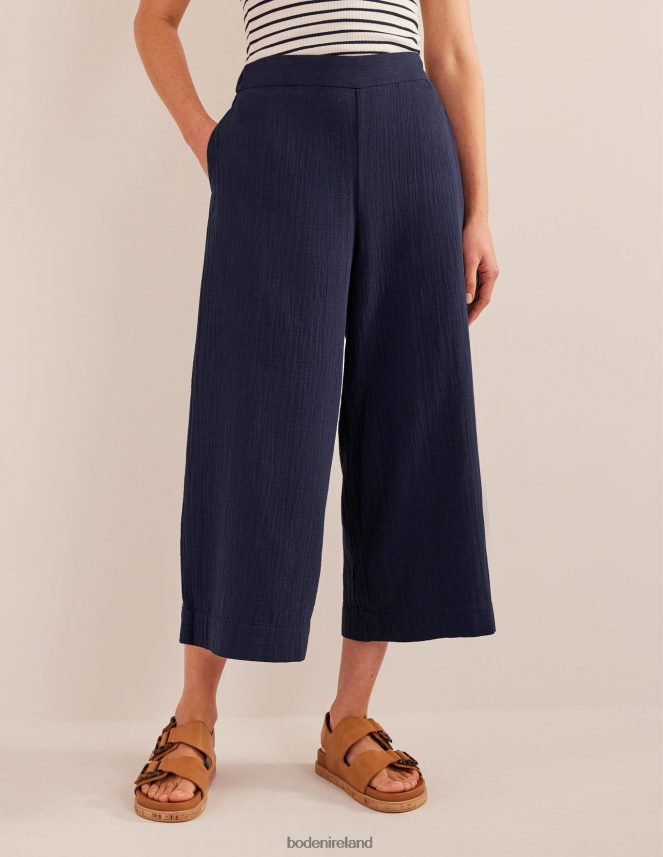 Navy Clothing Pull-on Cheesecloth Trousers Boden Women L466L62267
