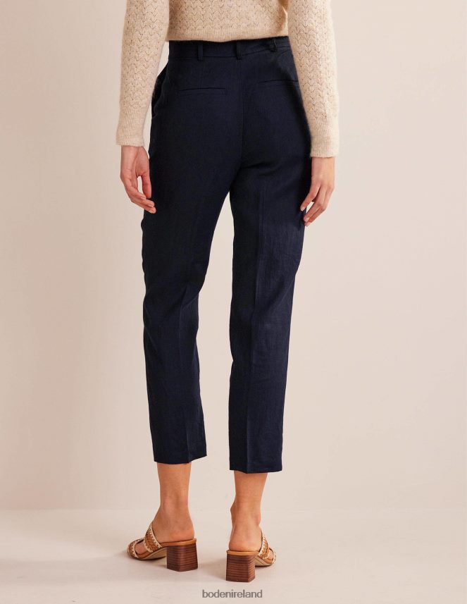 Navy Clothing Tapered Linen Trousers Boden Women L466L61281