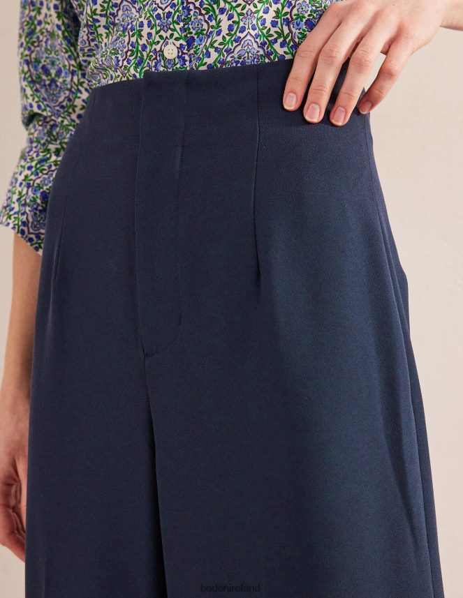 Navy Clothing Wide Leg Crepe Trousers Boden Women L466L62200