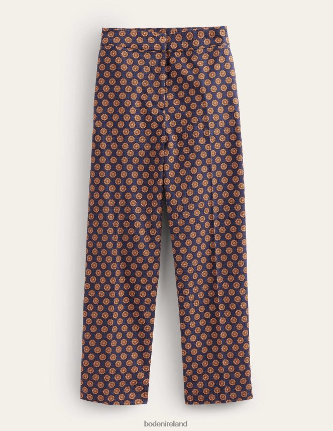 Navy & Sunflower Geo Clothing Printed Straight Trousers Boden Women L466L62166