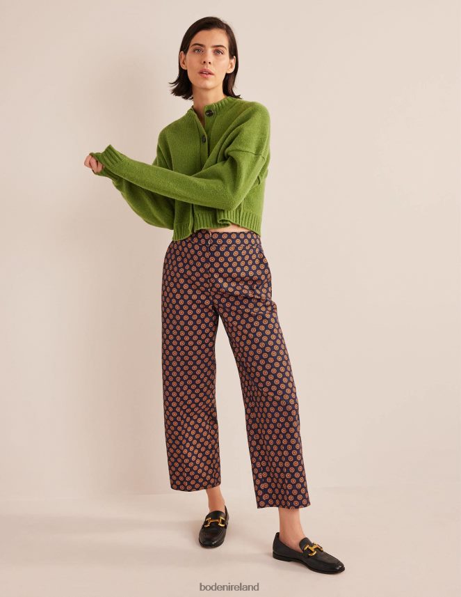 Navy & Sunflower Geo Clothing Printed Straight Trousers Boden Women L466L62166