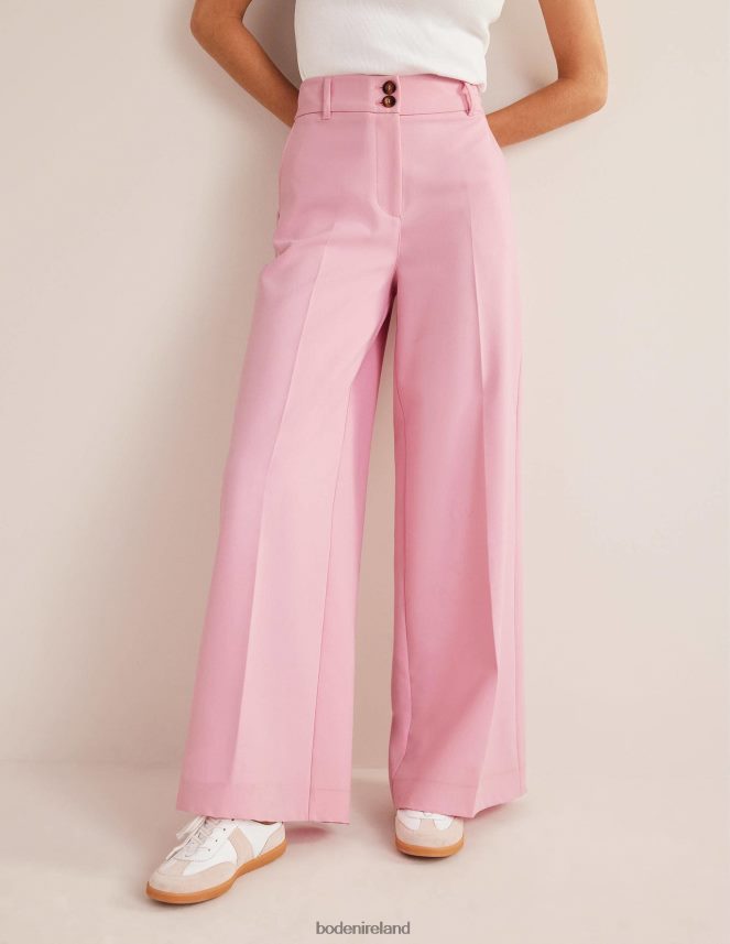 PInk Clothing High Rise Wide Leg Trousers Boden Women L466L61784
