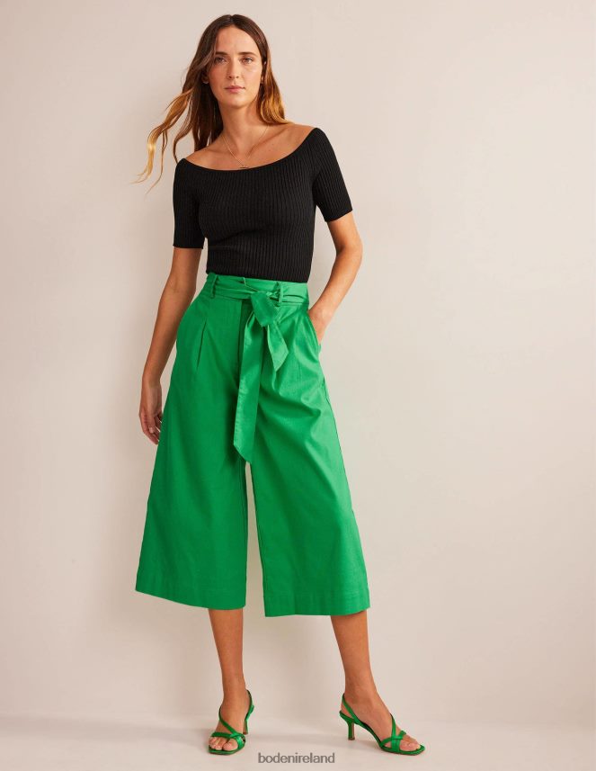 Rich Emerald Clothing Cropped Wide-Leg Trousers Boden Women L466L6600