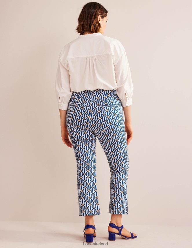 Sapphire & Azure Geo Clothing Cropped Flared Trousers Boden Women L466L61562