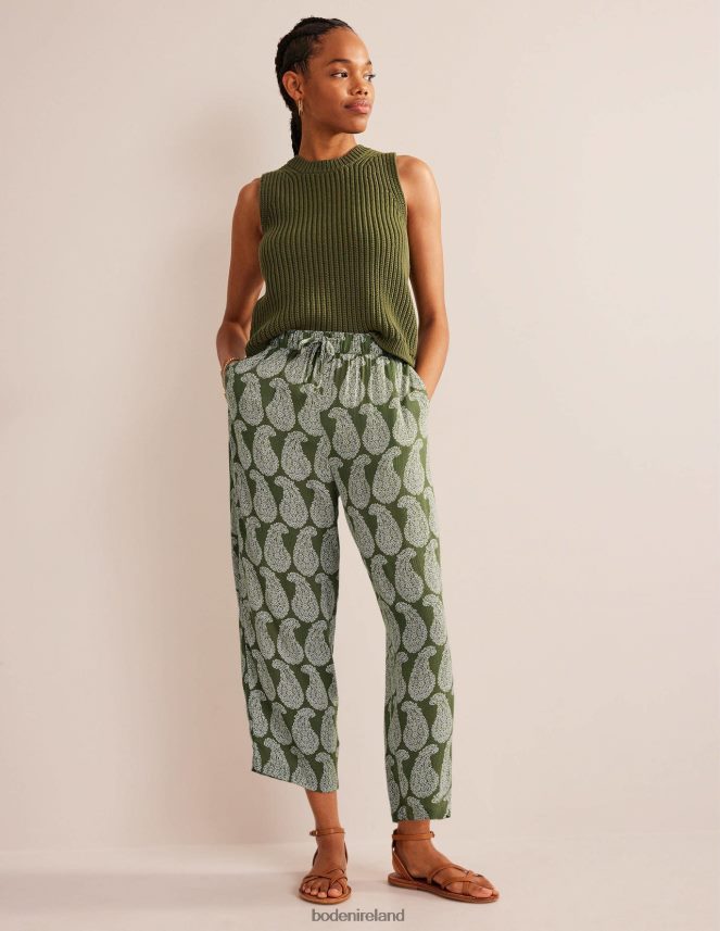 Spruce & Sweet Paisley Clothing Pull-on Crinkle Trousers Boden Women L466L62250