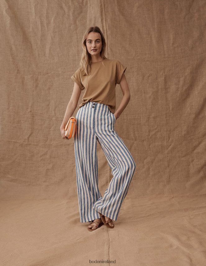 Stripe Clothing Highbury Linen Trousers Boden Women L466L6963