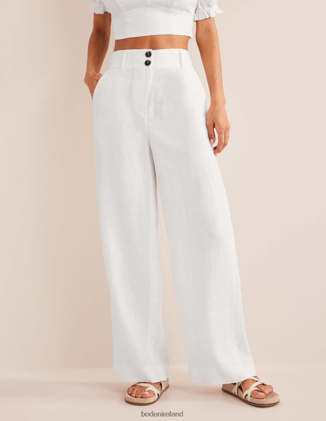 White Clothing Highbury Linen Trousers Boden Women L466L6994