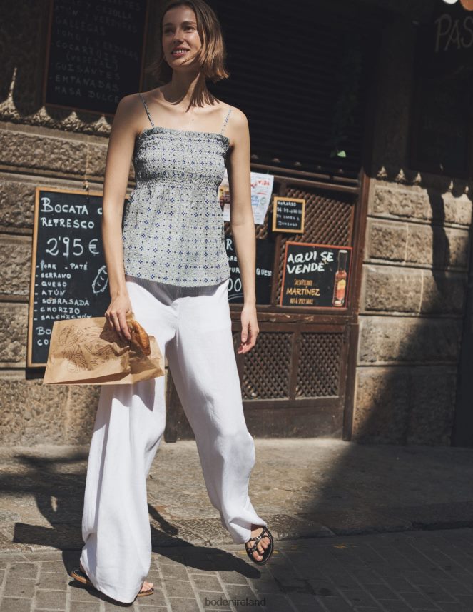 White Clothing Highbury Linen Trousers Boden Women L466L6994