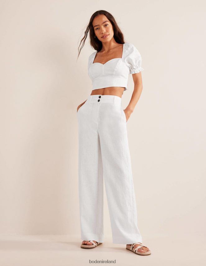White Clothing Highbury Linen Trousers Boden Women L466L6994