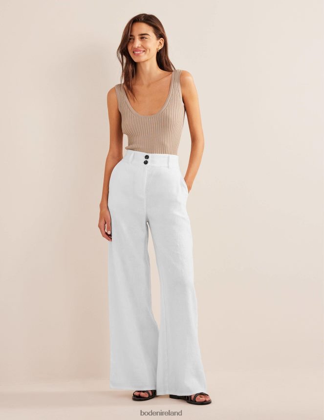 White Clothing Highbury Linen Trousers Boden Women L466L6994