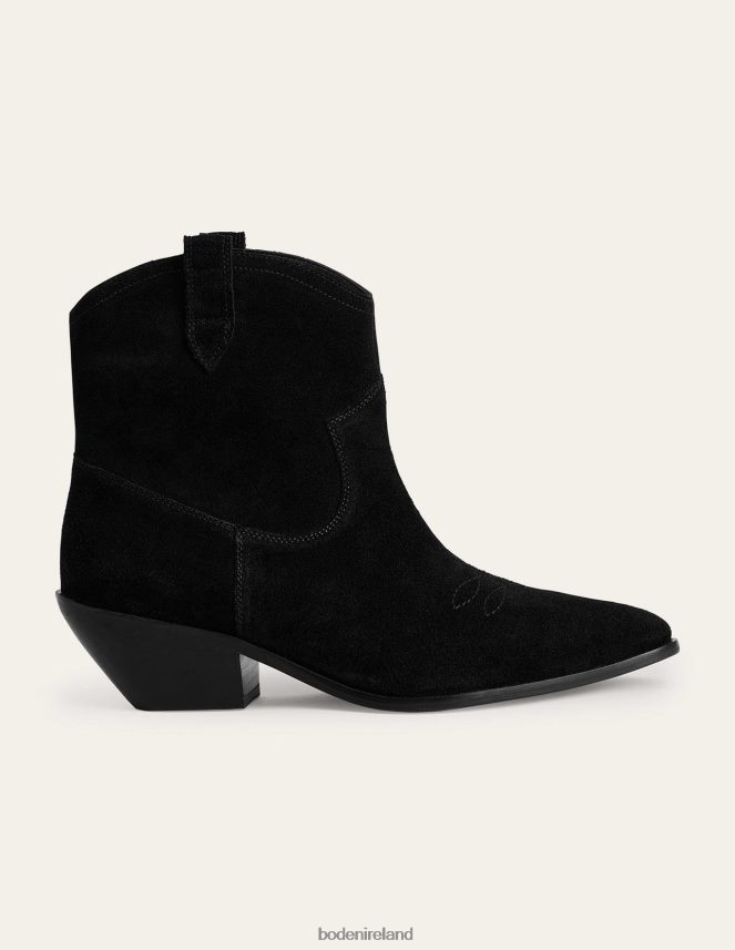 Black Cow Suede Footwear Western Ankle Boots Boden Women L466L62314