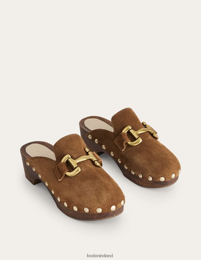 Golden Brown Suede Footwear Iris Snaffle Heeled Clogs Boden Women L466L6724